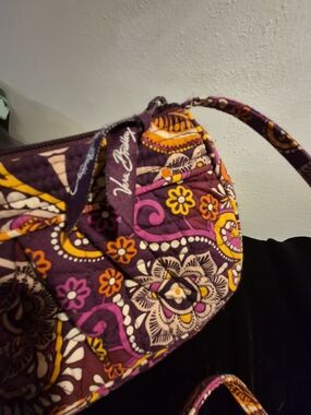 Vera Bradley Purple Floral Paisley Quilted Mini Crossbody